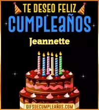 GIF Te deseo Feliz Cumpleaños Jeannette